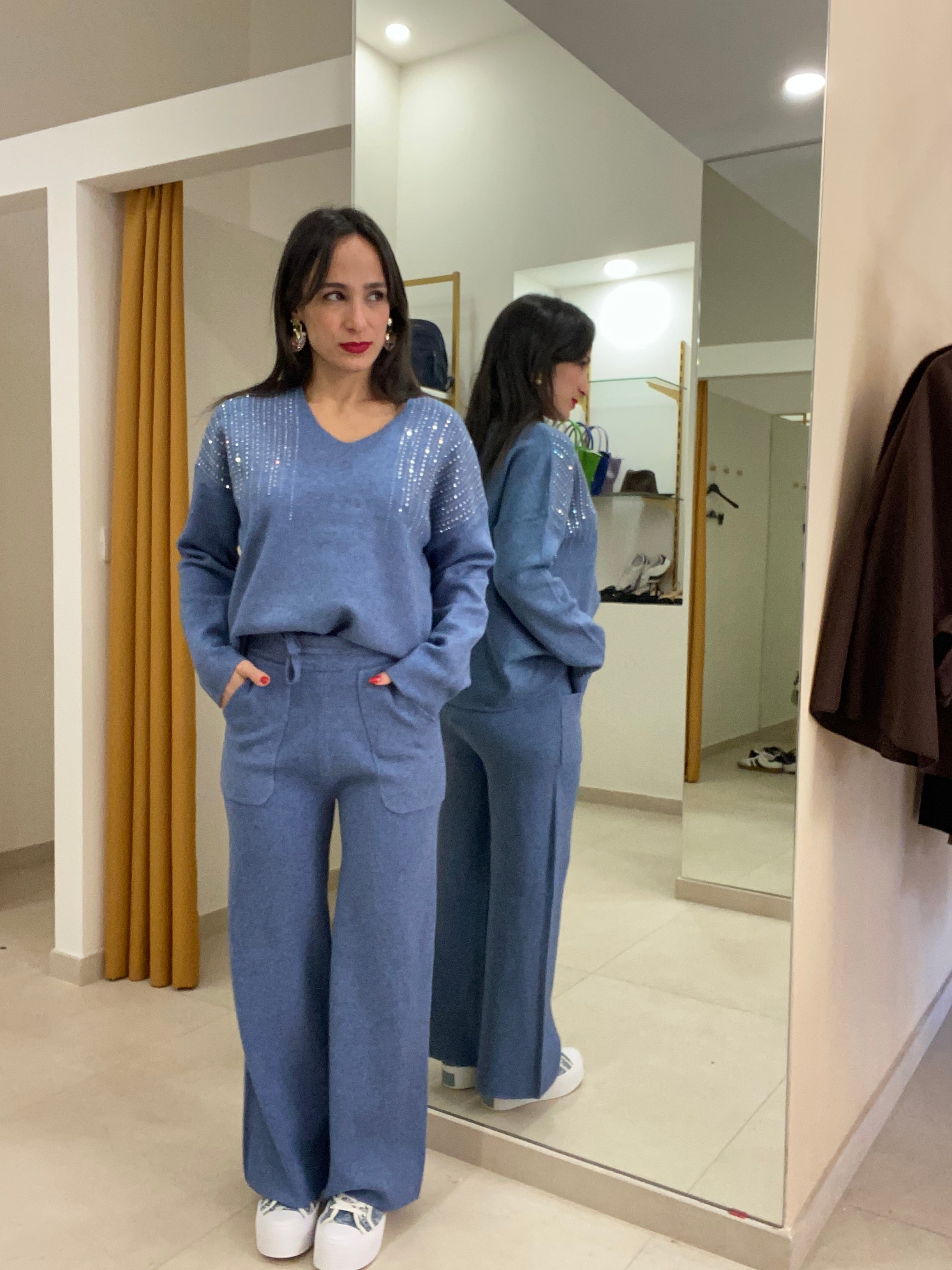 Coordinato pietre argento brillantinato