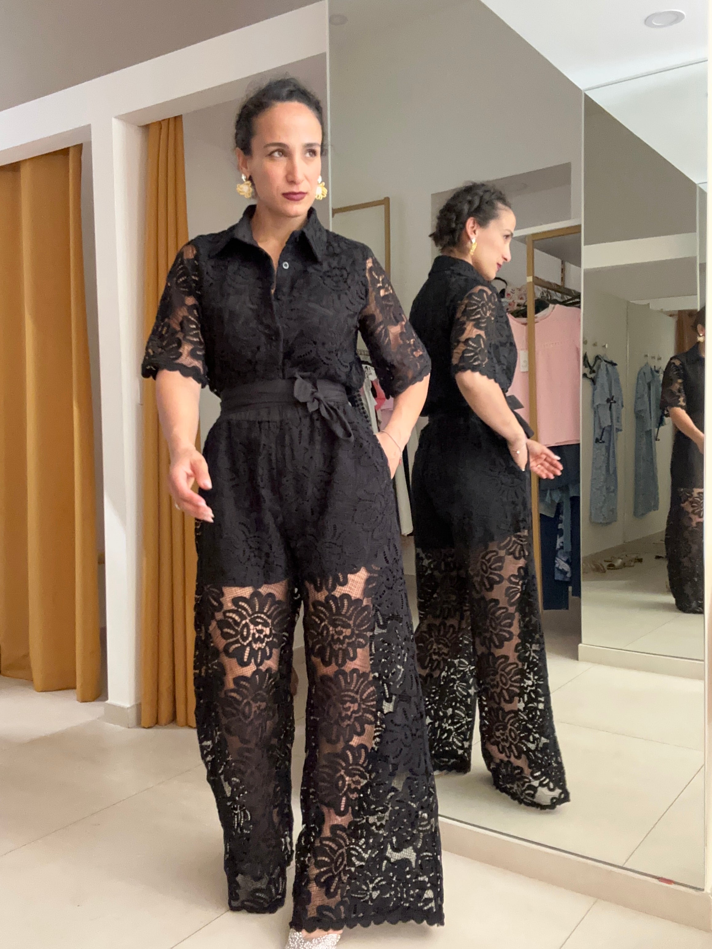 Coordinato merletto NERO