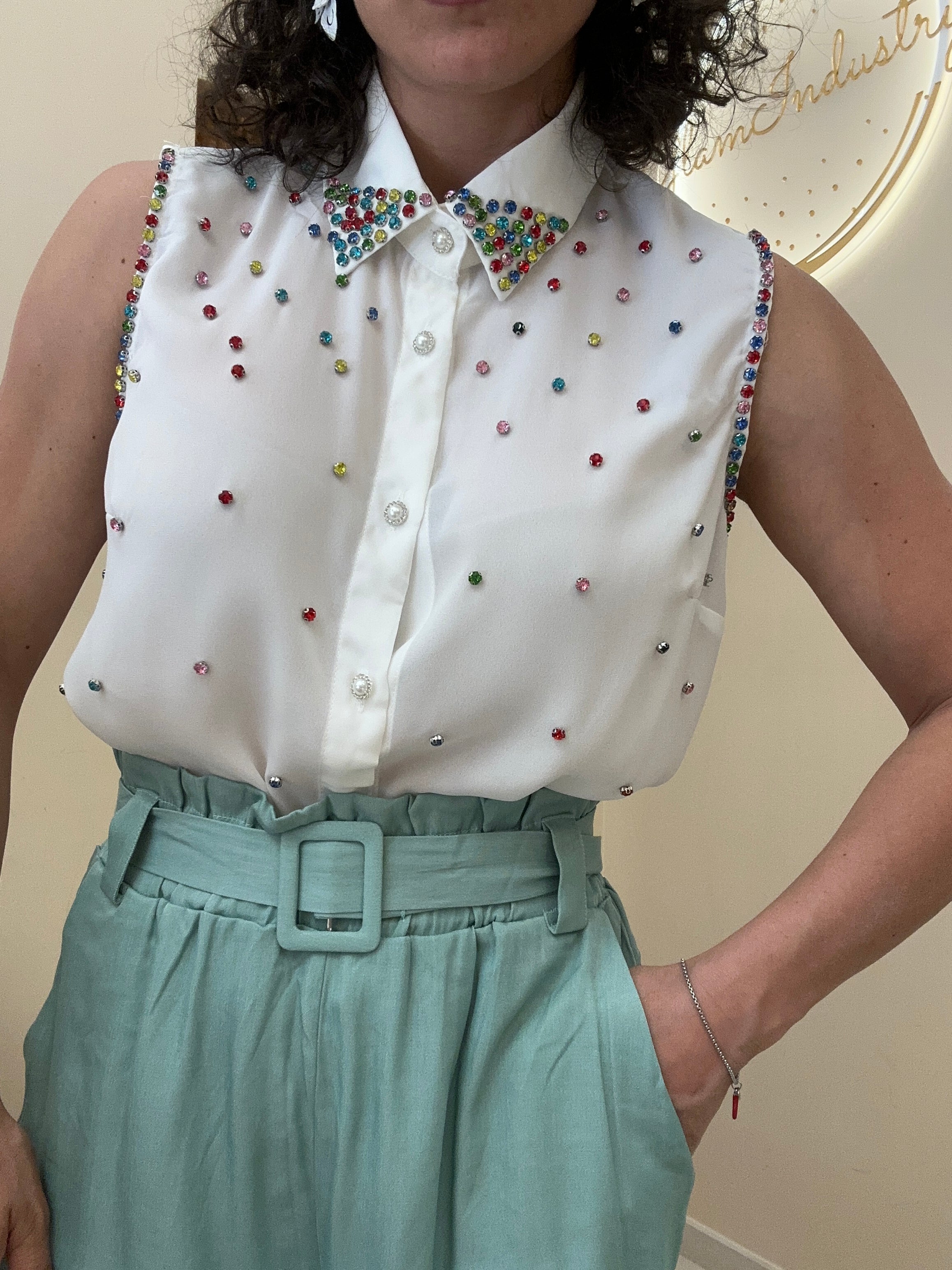 Camicia pietre colorate