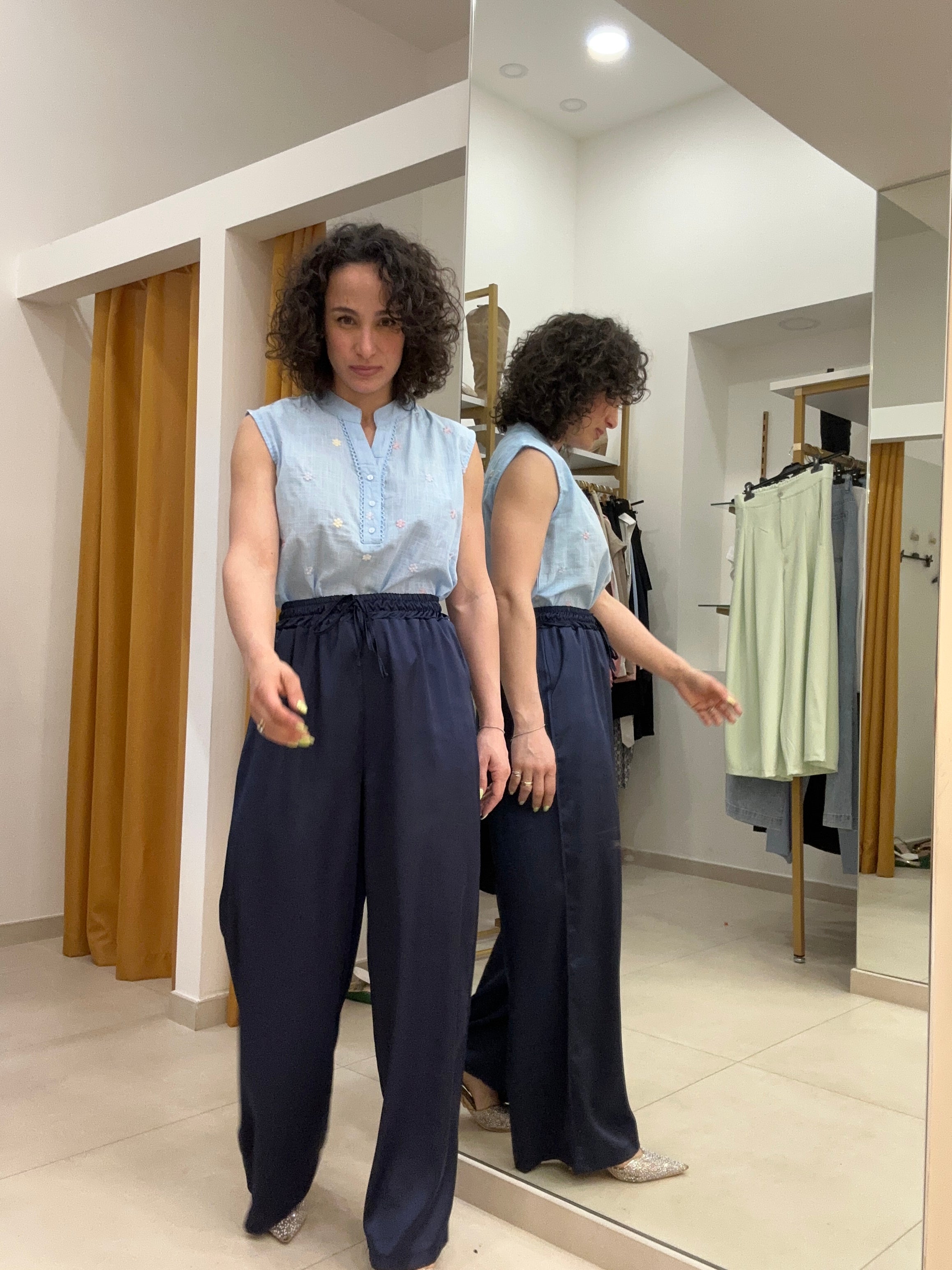 Pantalone in raso modello tuta
