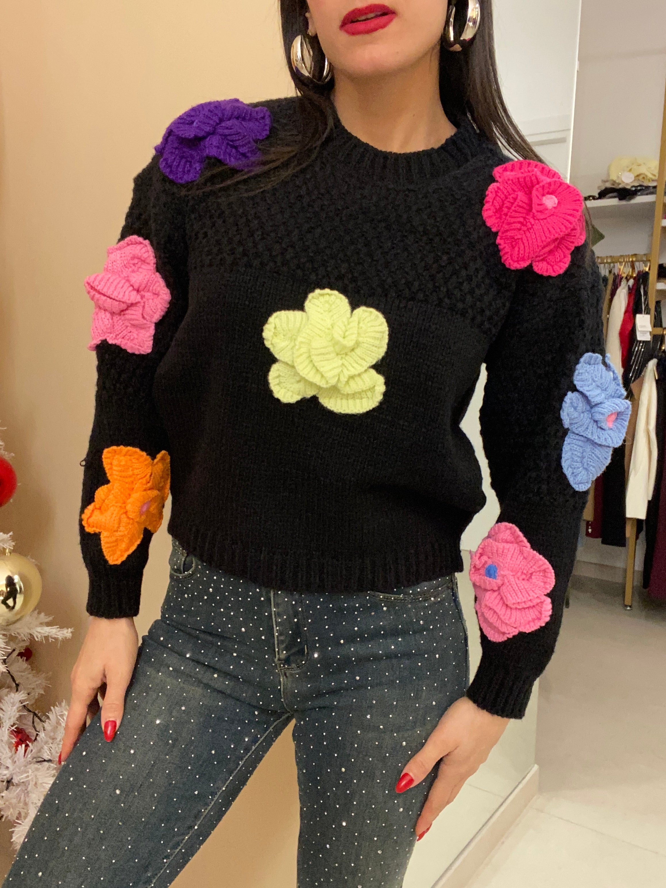 Pull fiori 3D