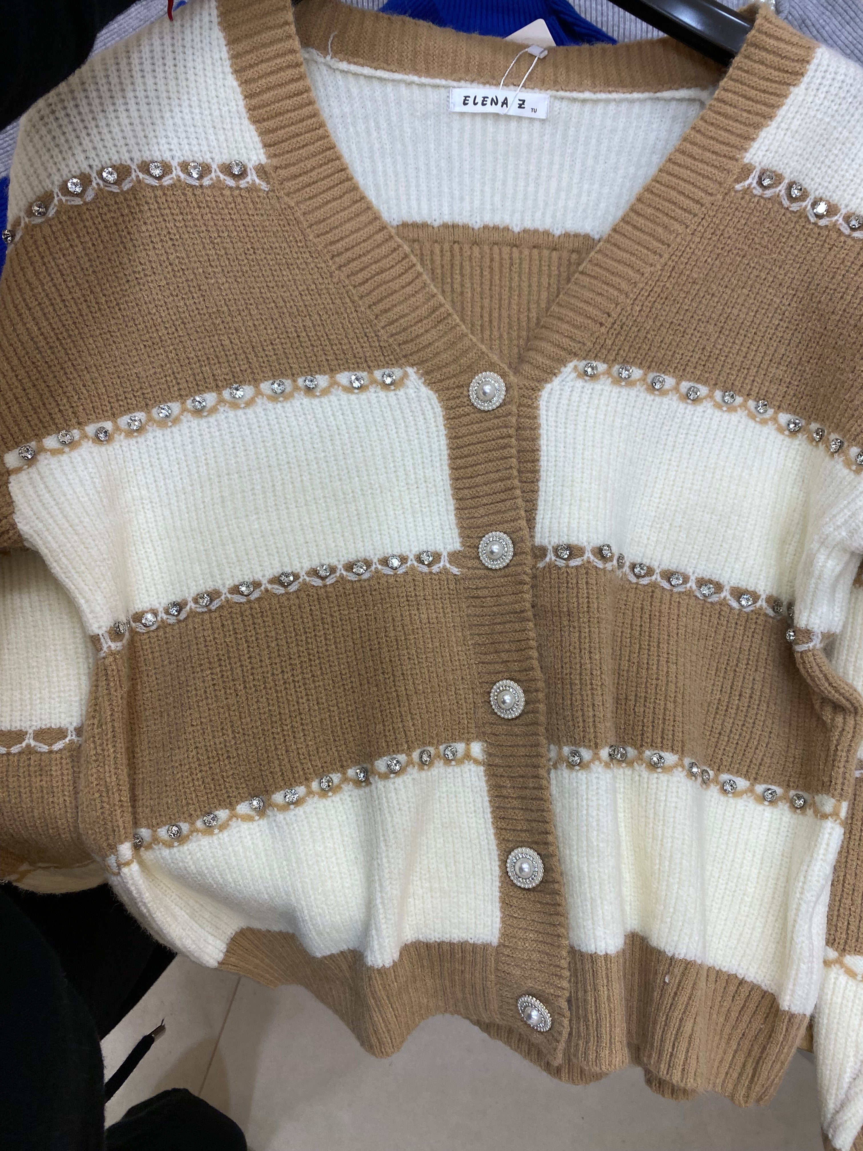 Maxi cardigan rigato