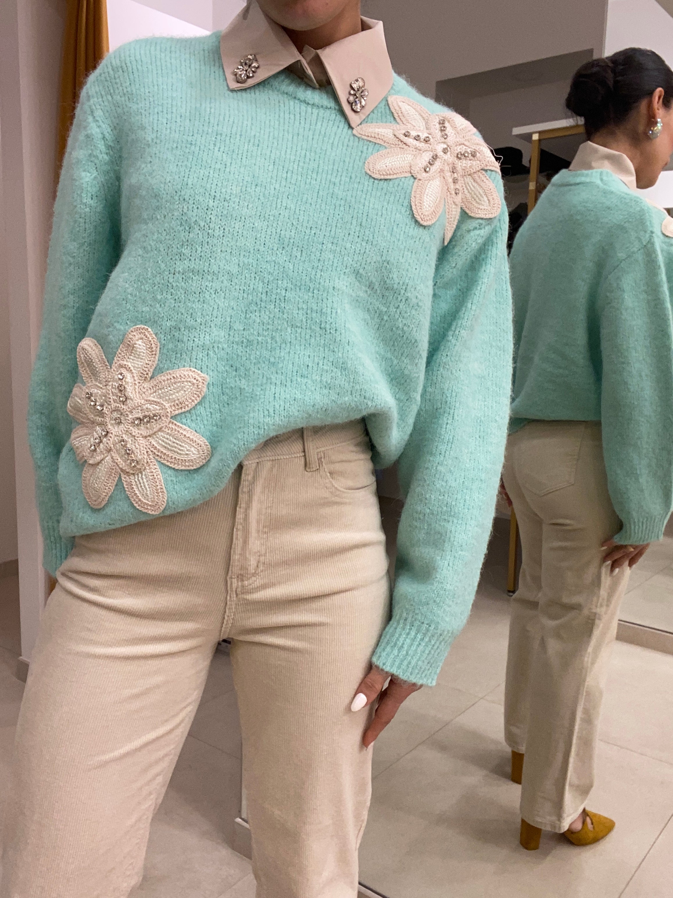 Pantalone panna velluto