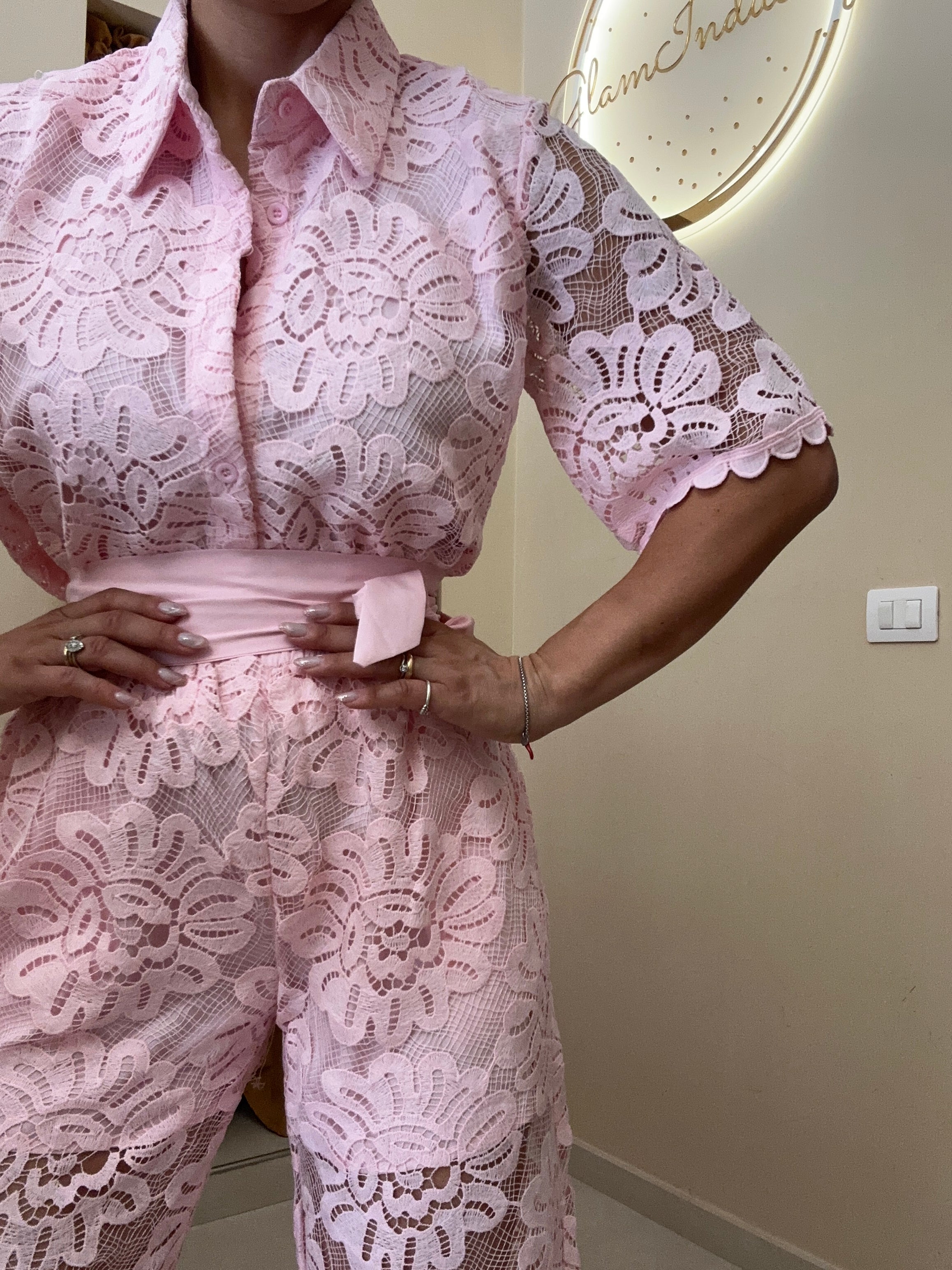 Coordinato merletto ROSA