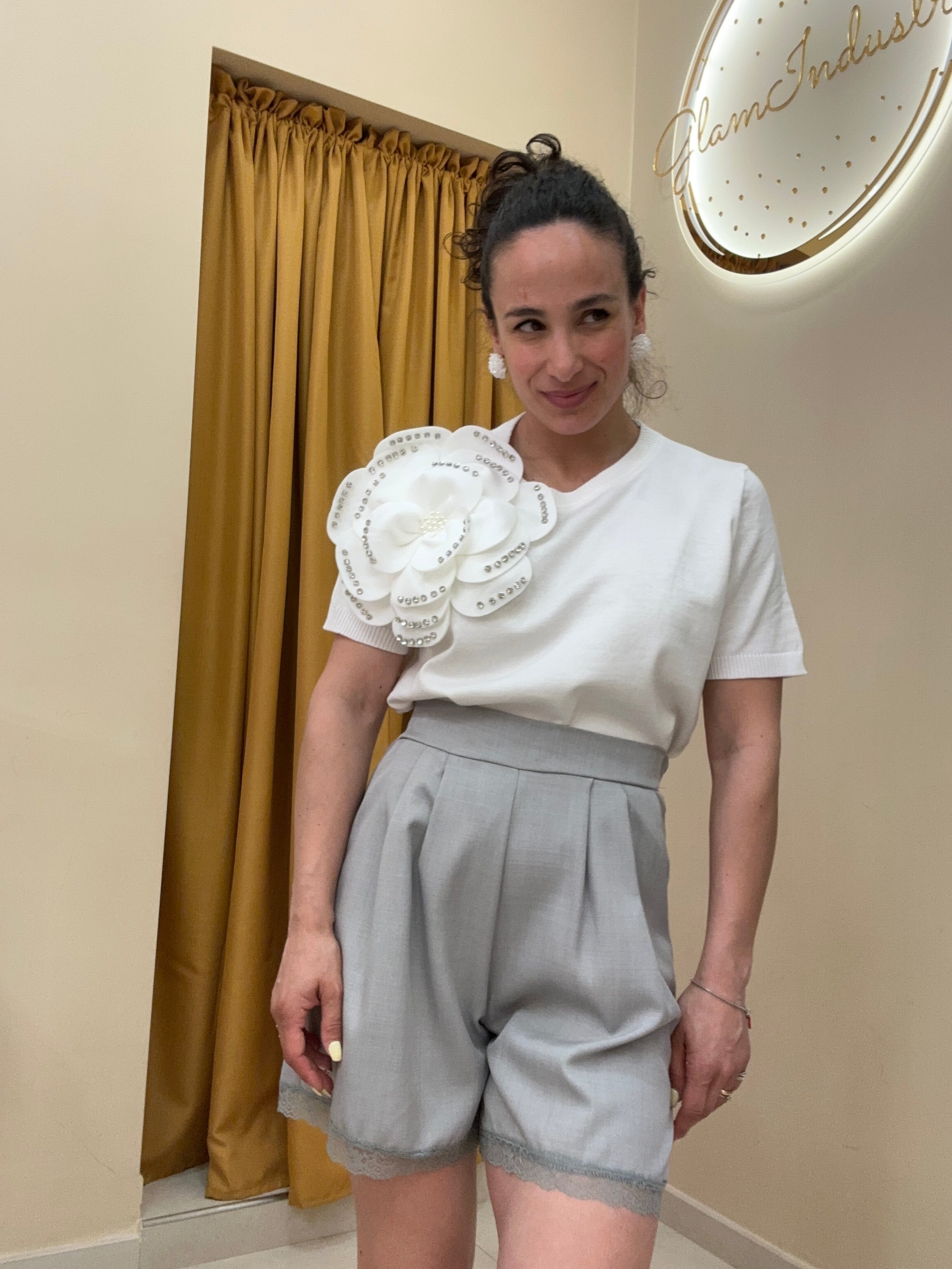 Maglia filo maxi fiore