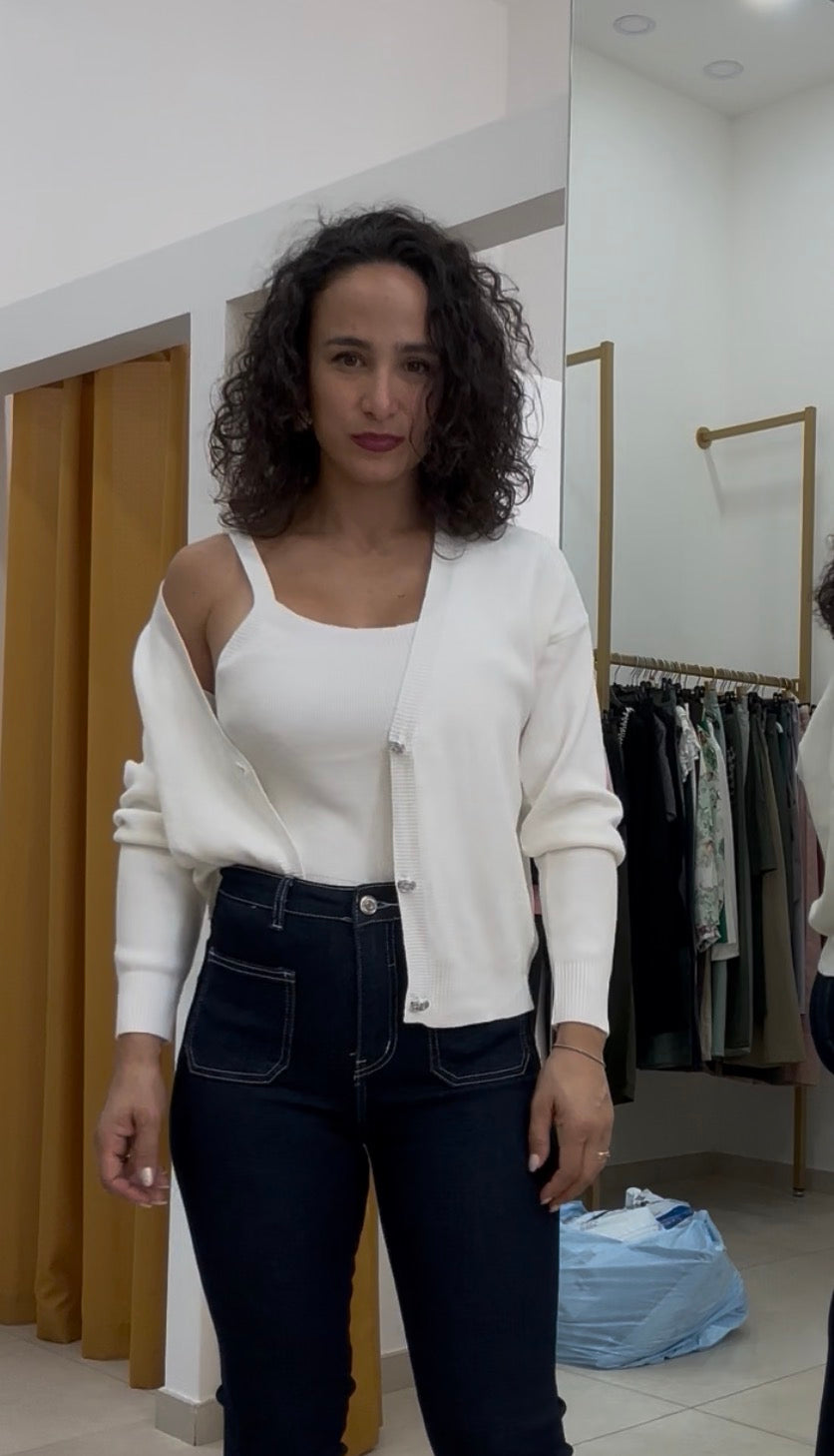 Twin-set cardigan over