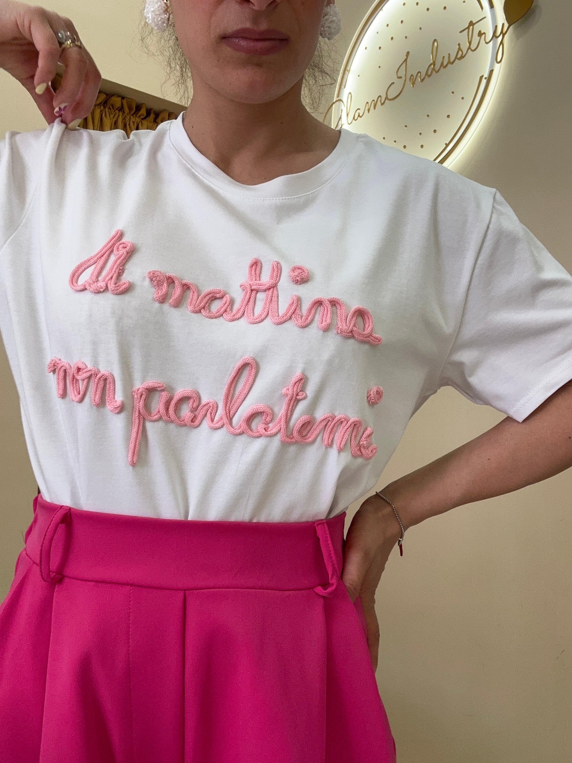 T-Shirt NON PARLATEMI ROSA
