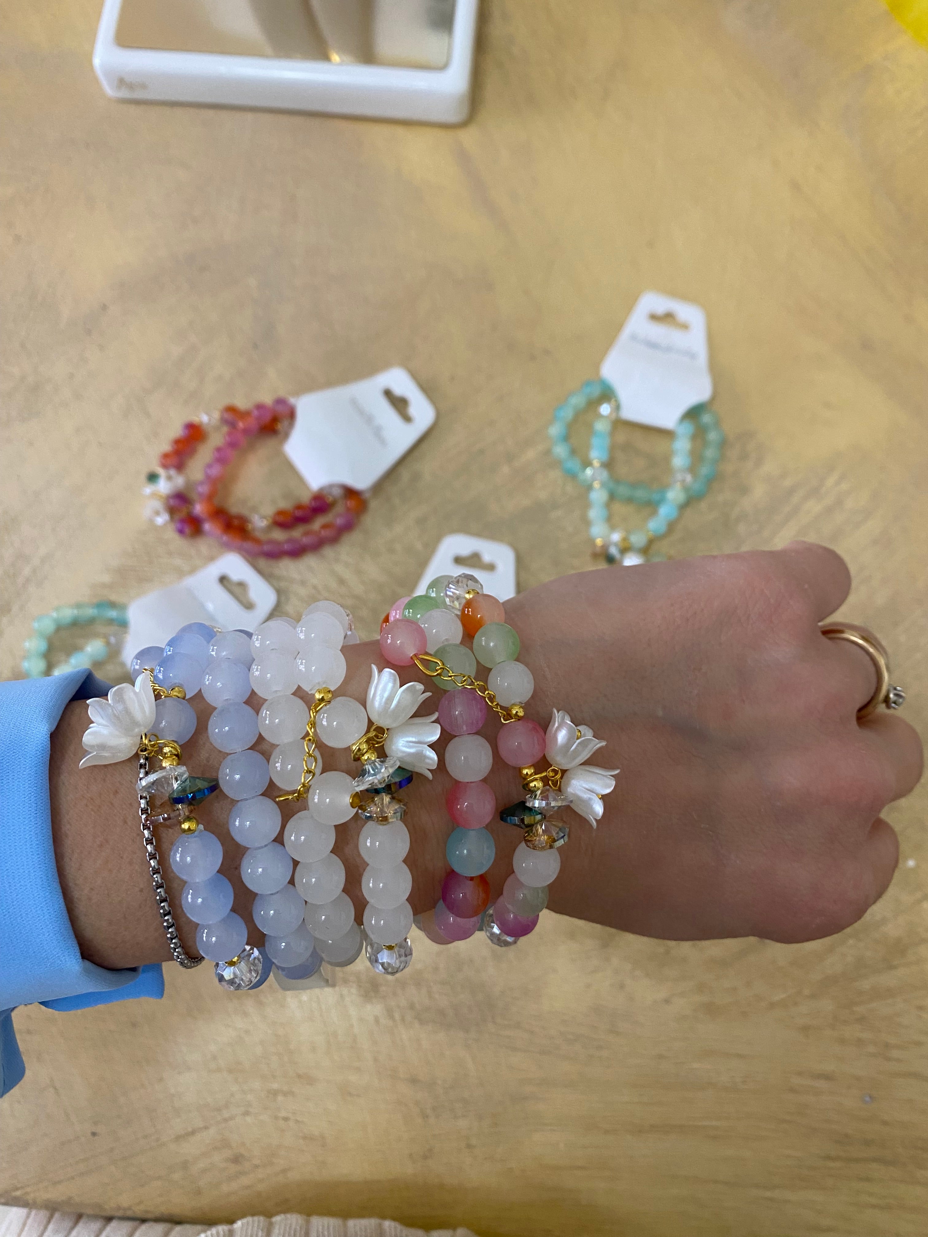 Doppio bracciale fiore