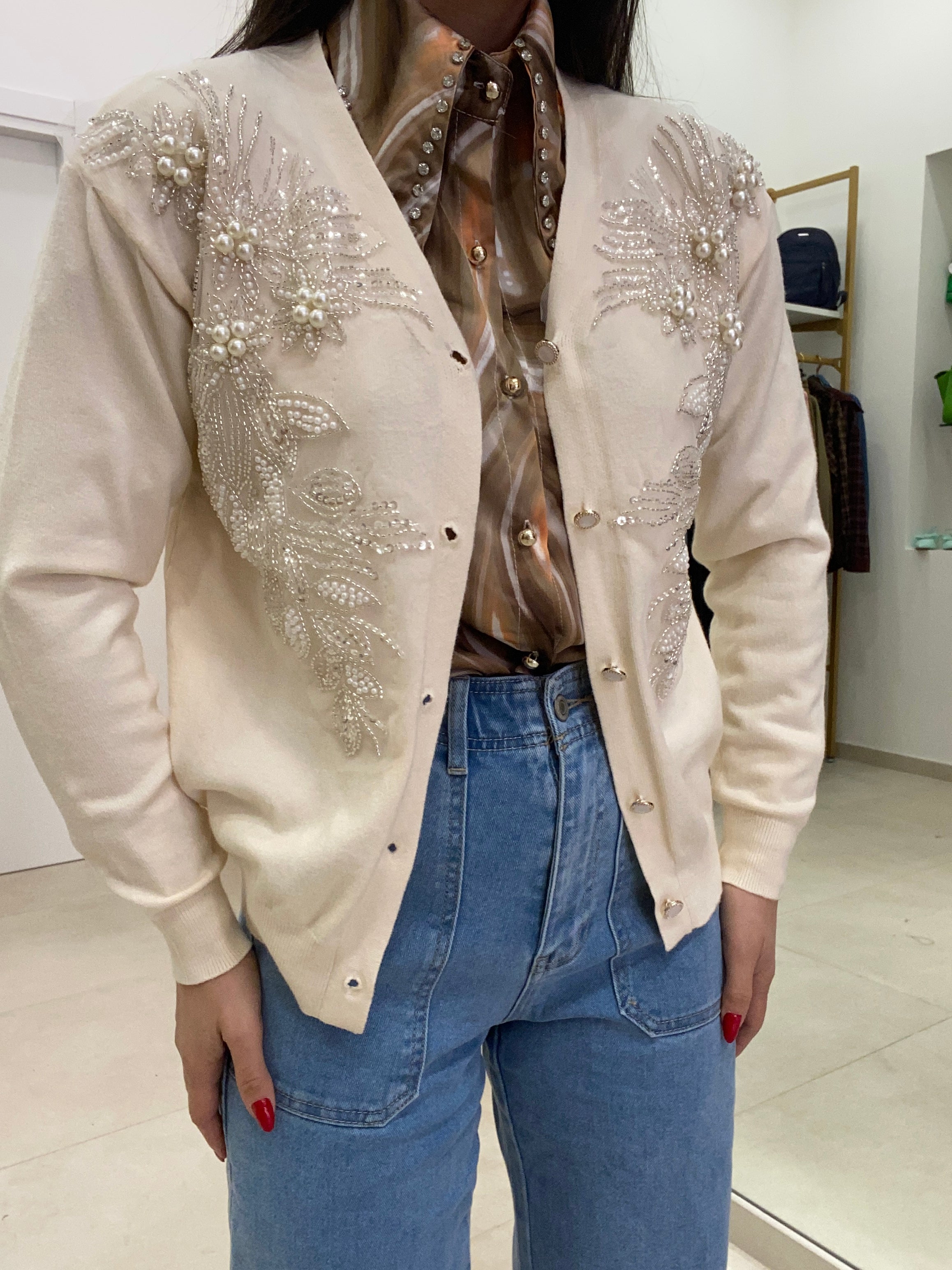 Cardigan perline