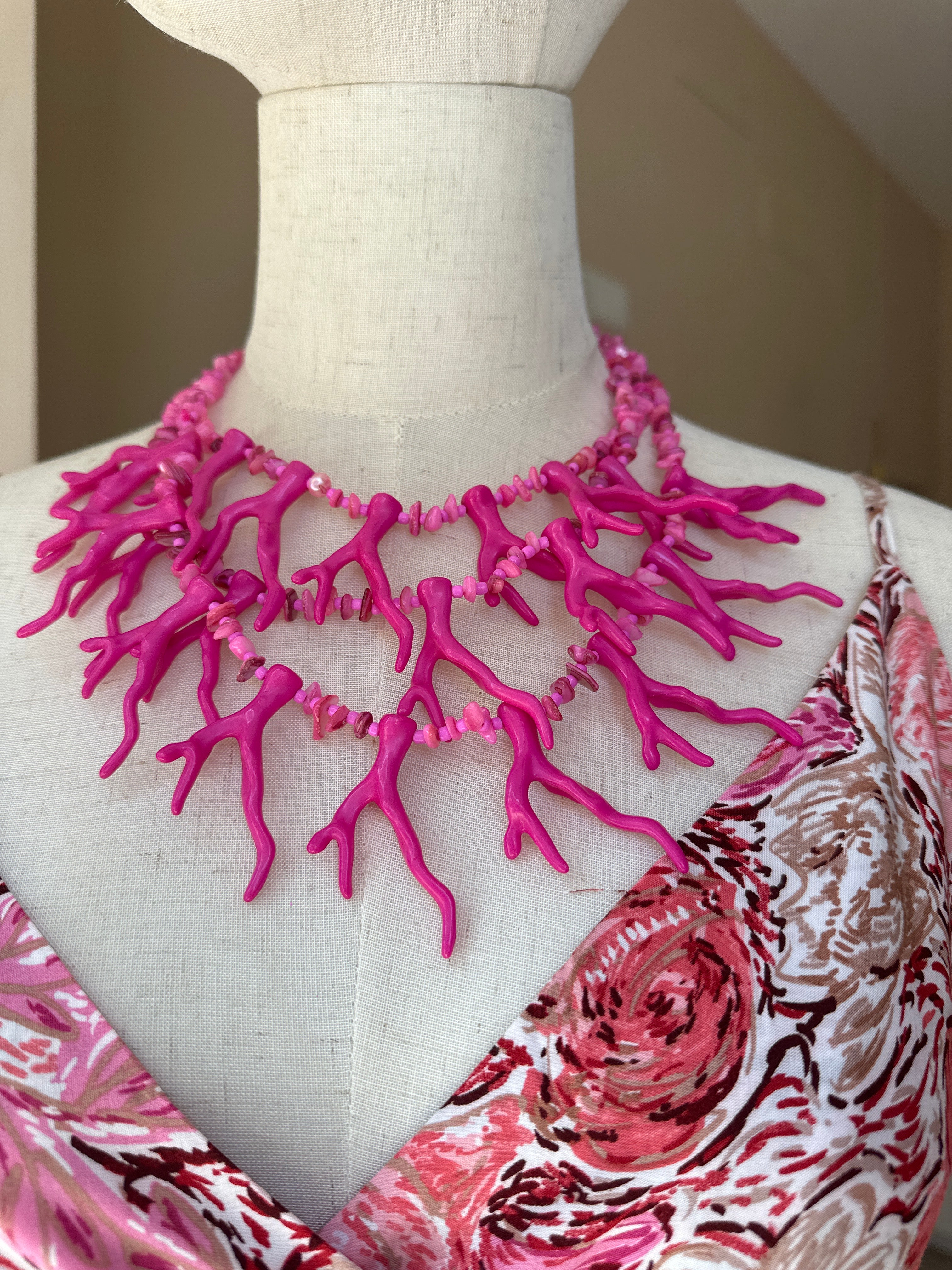 Collana corallo fucsia