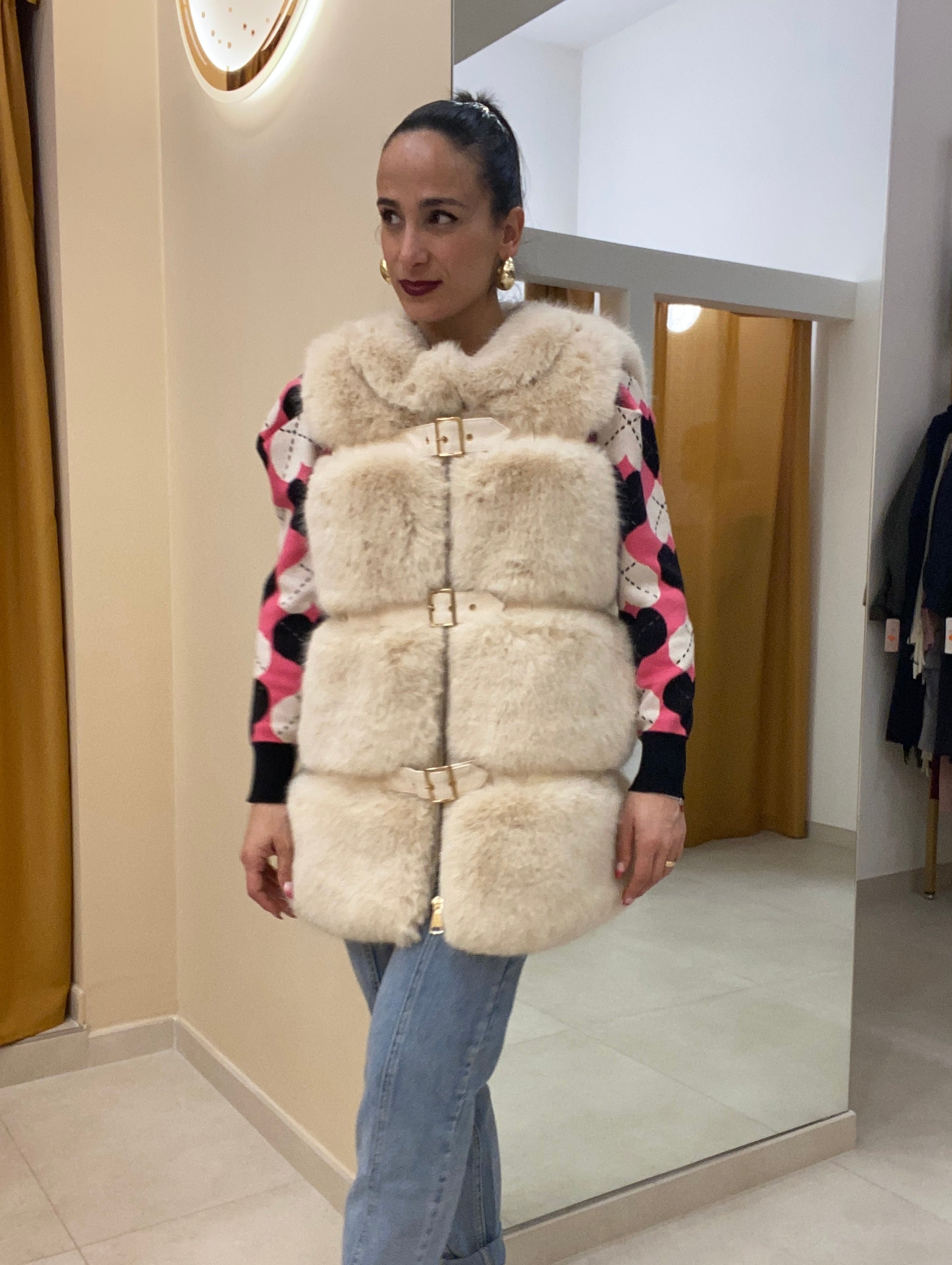 Eco pelliccia smanicata