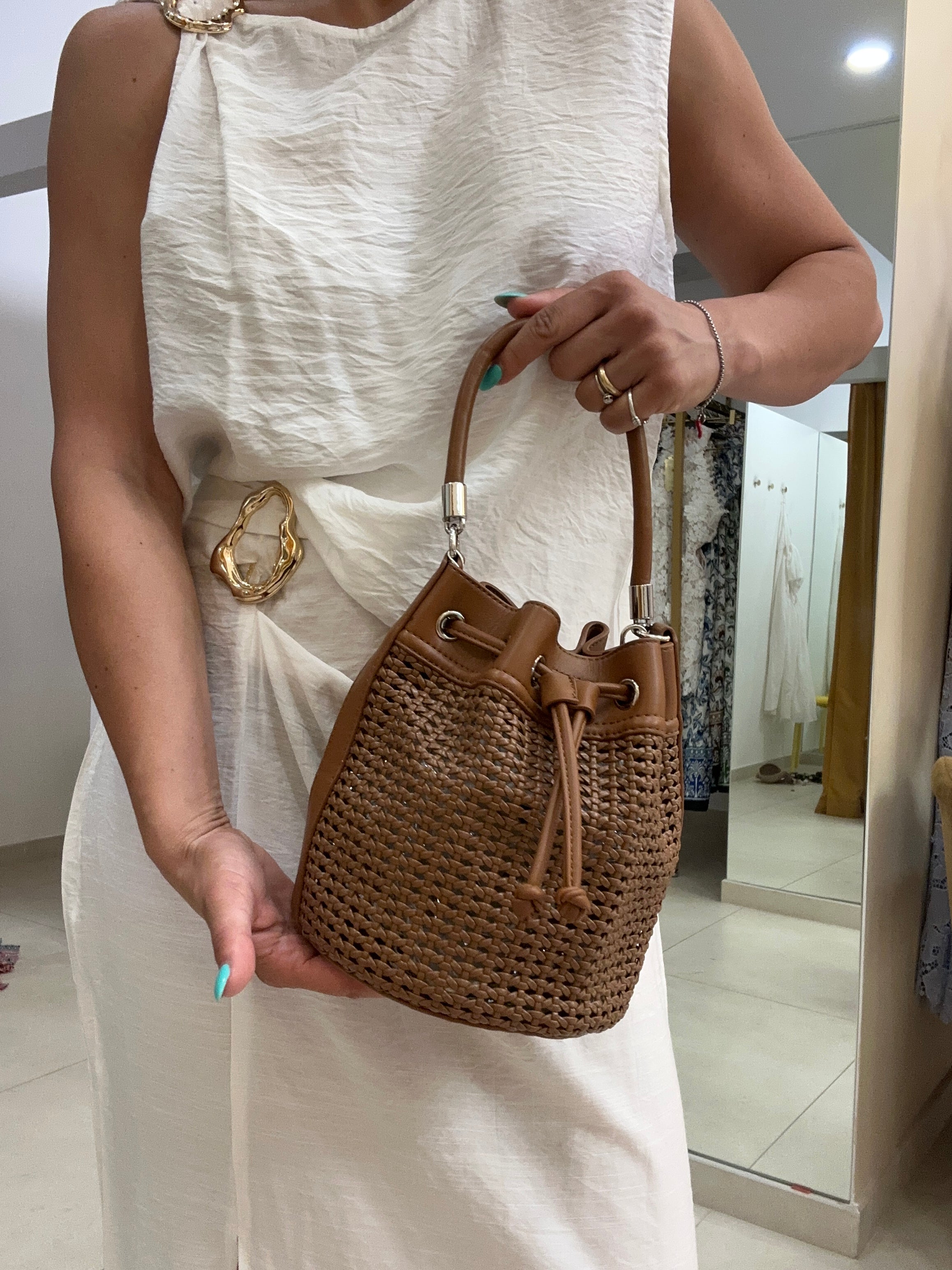 Borsa secchiello ecopelle