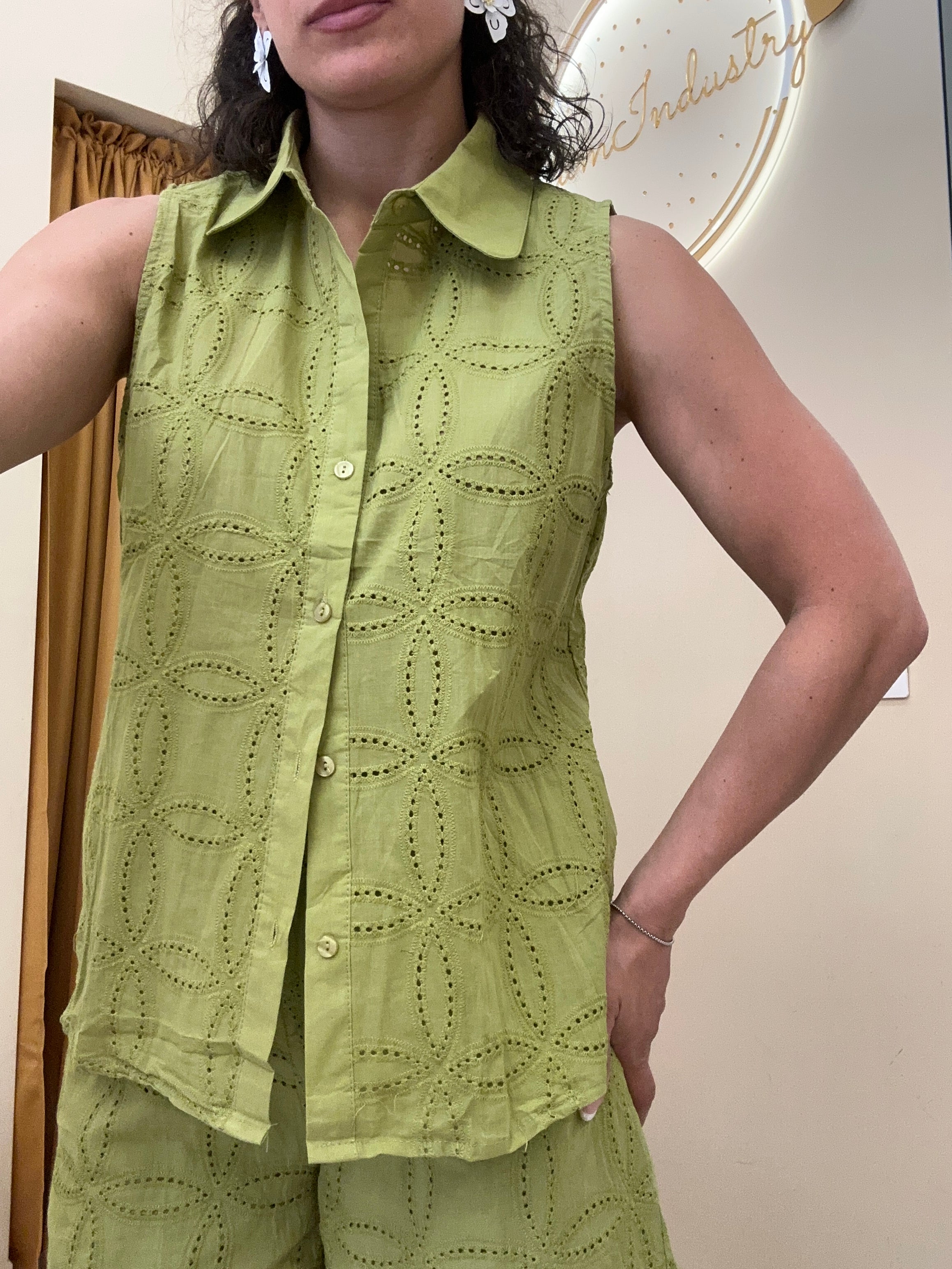 Coordinato camicia pizzo sangallo