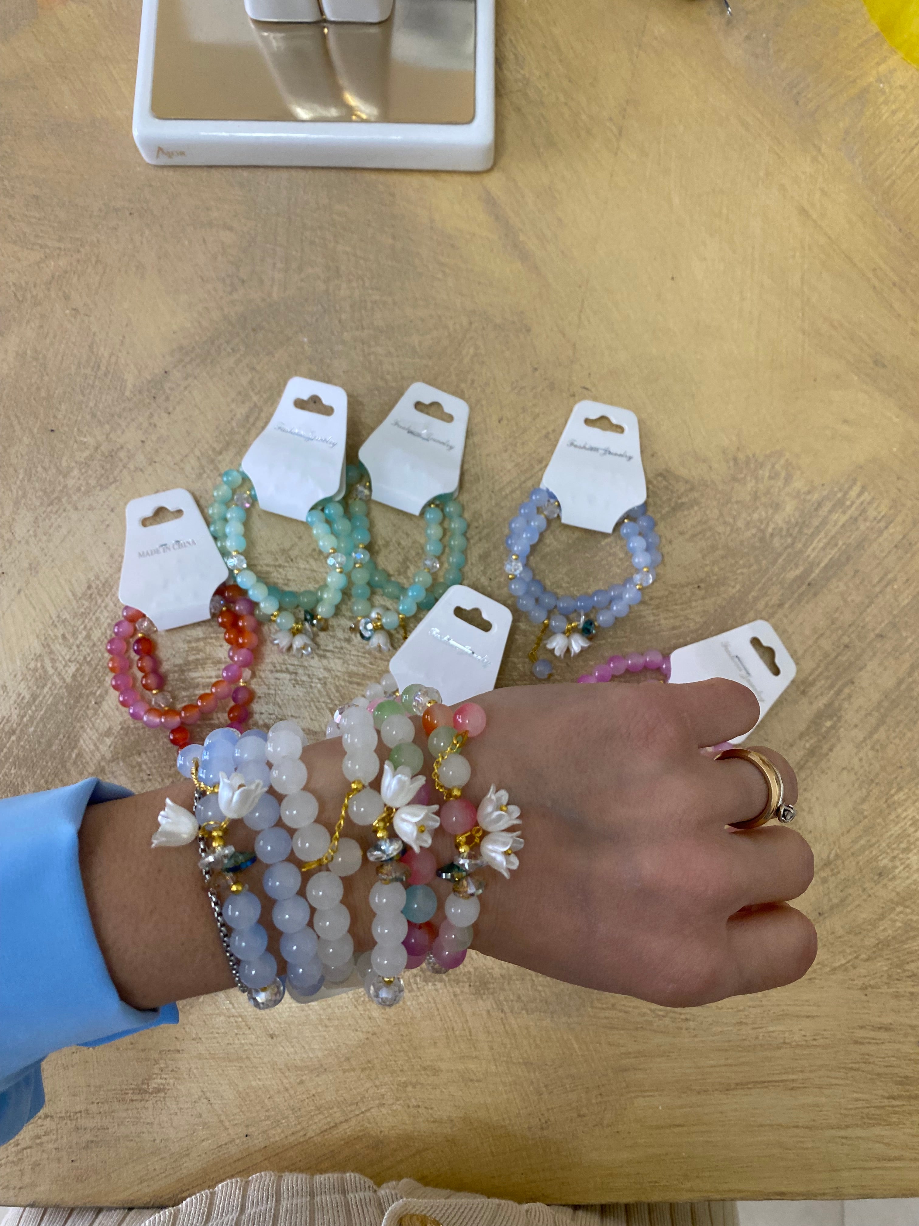 Doppio bracciale fiore