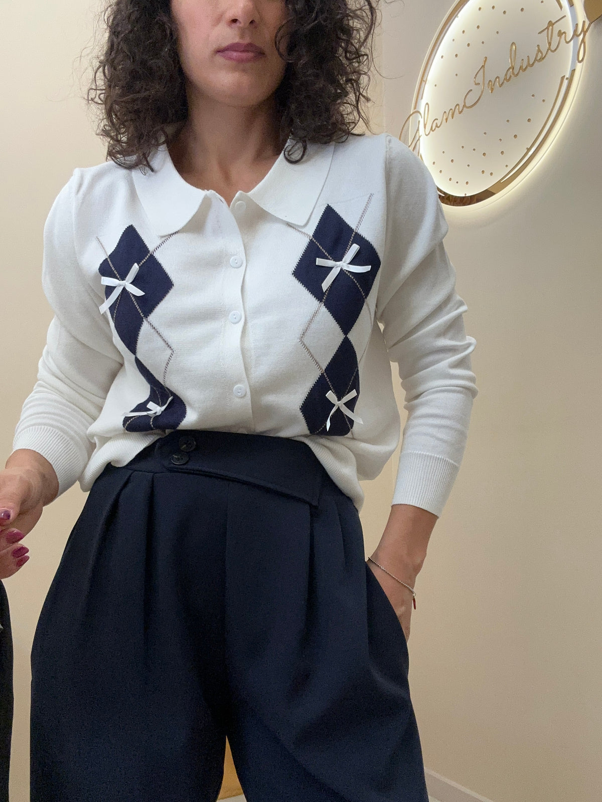 Polo rombi e fiocchi