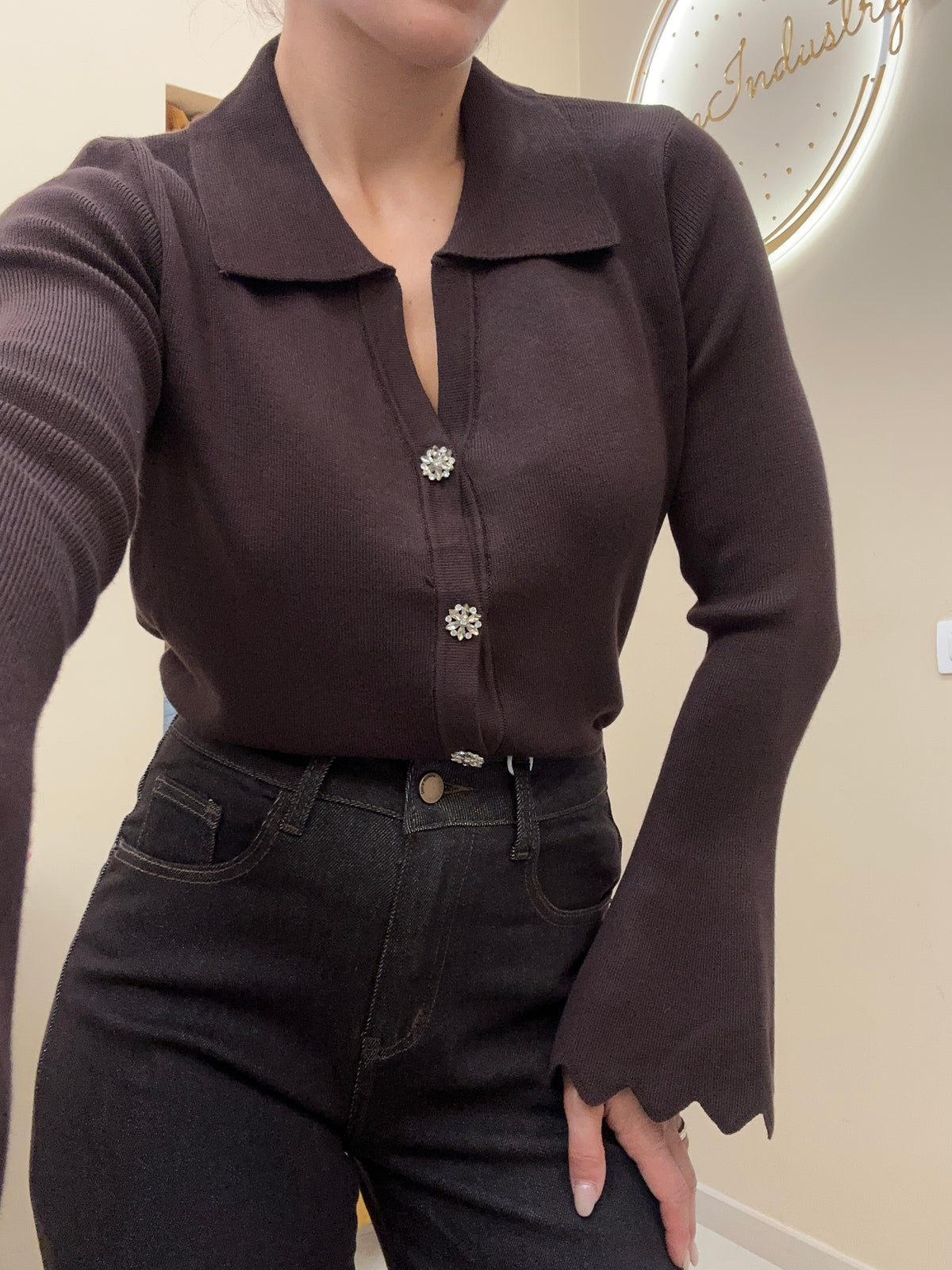 Polo cardigan brillantini