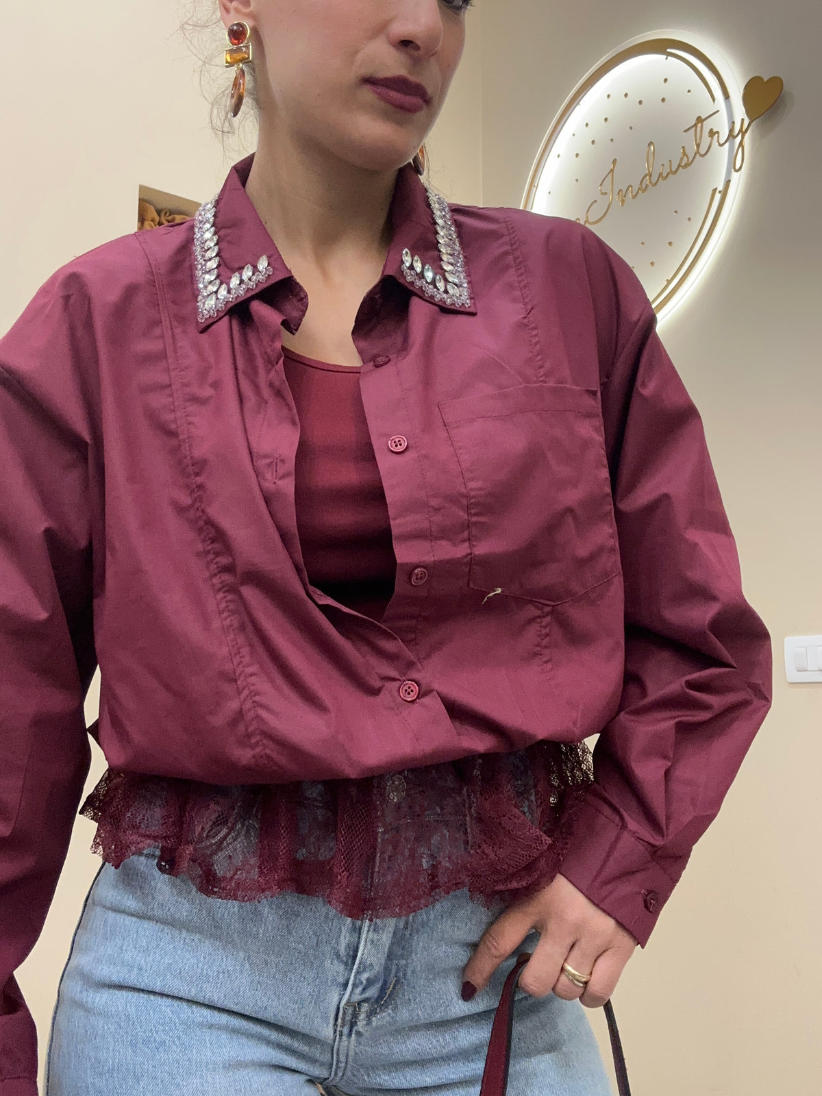 Camicia con canotta cucita