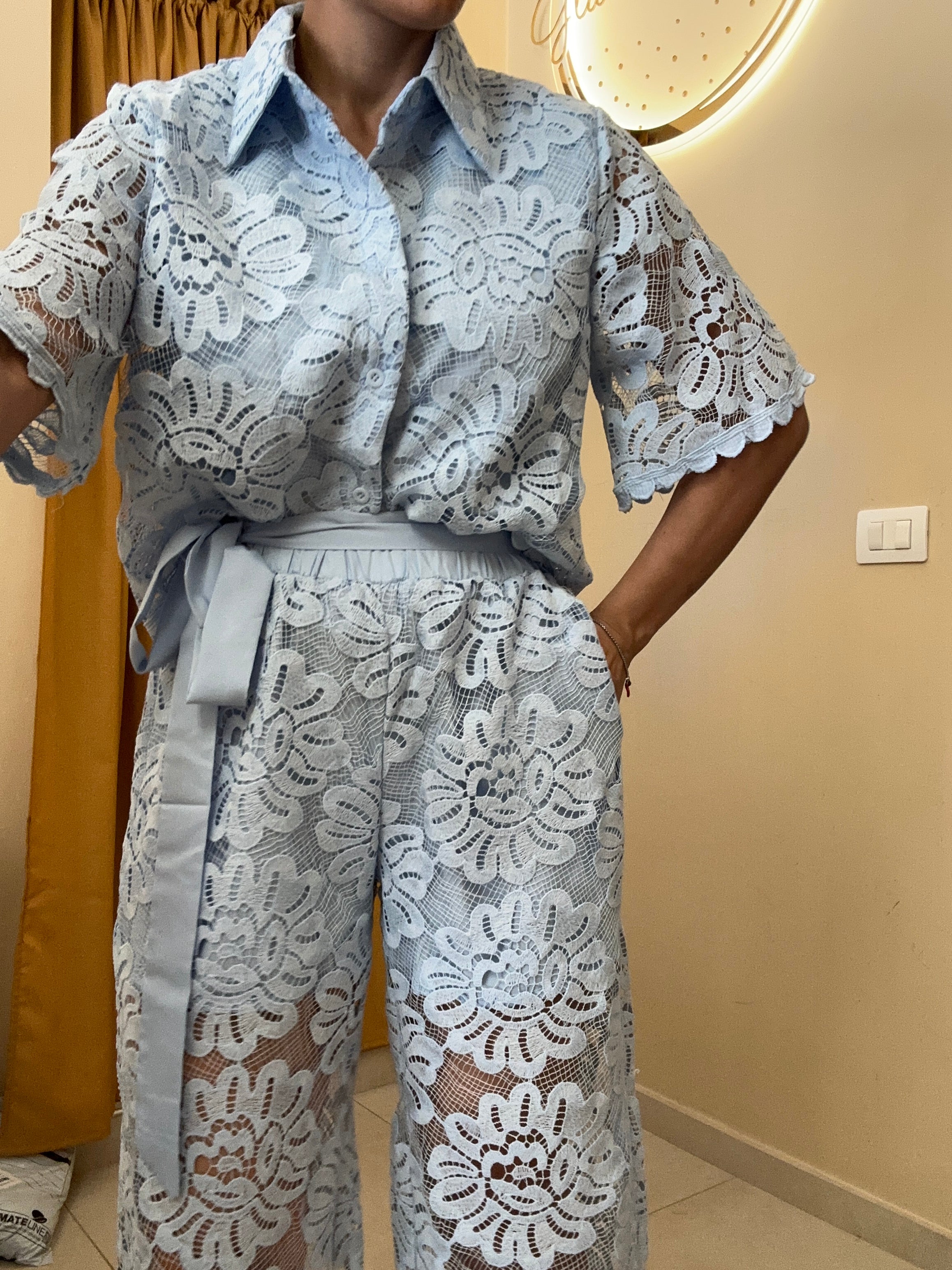 Coordinato merletto CELESTE