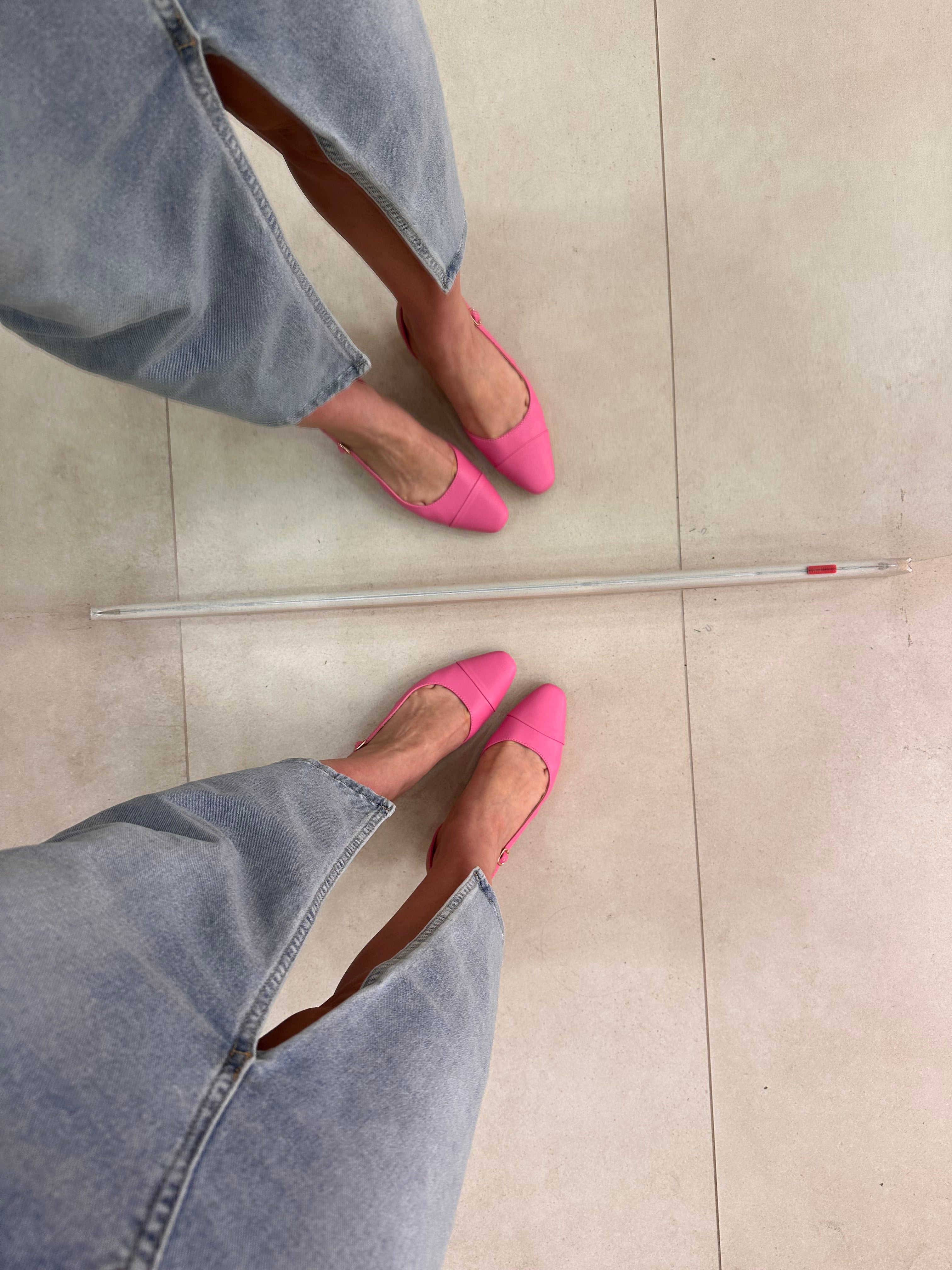Slingback ecopelle rosa