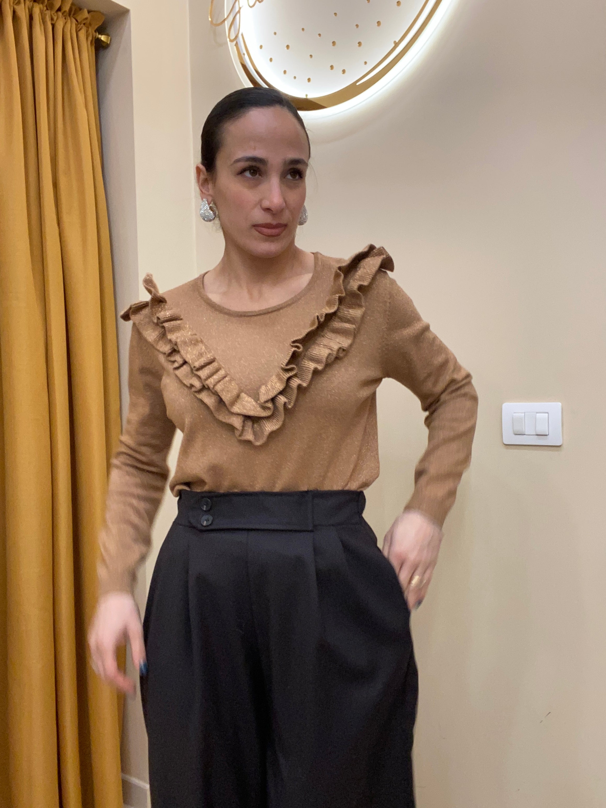 Maglione rouches con lurex