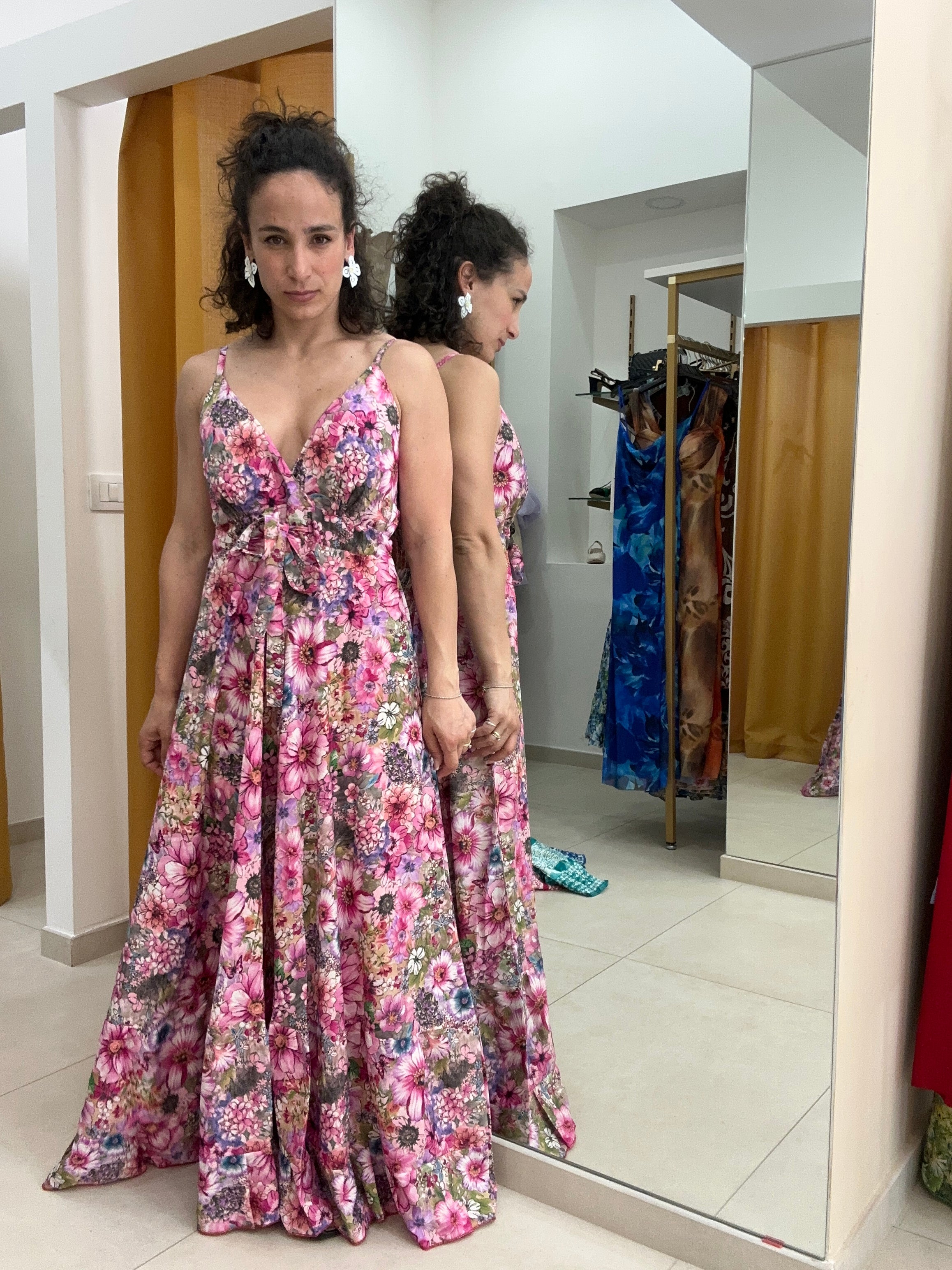 Abito India incrocio FUCSIA CH209