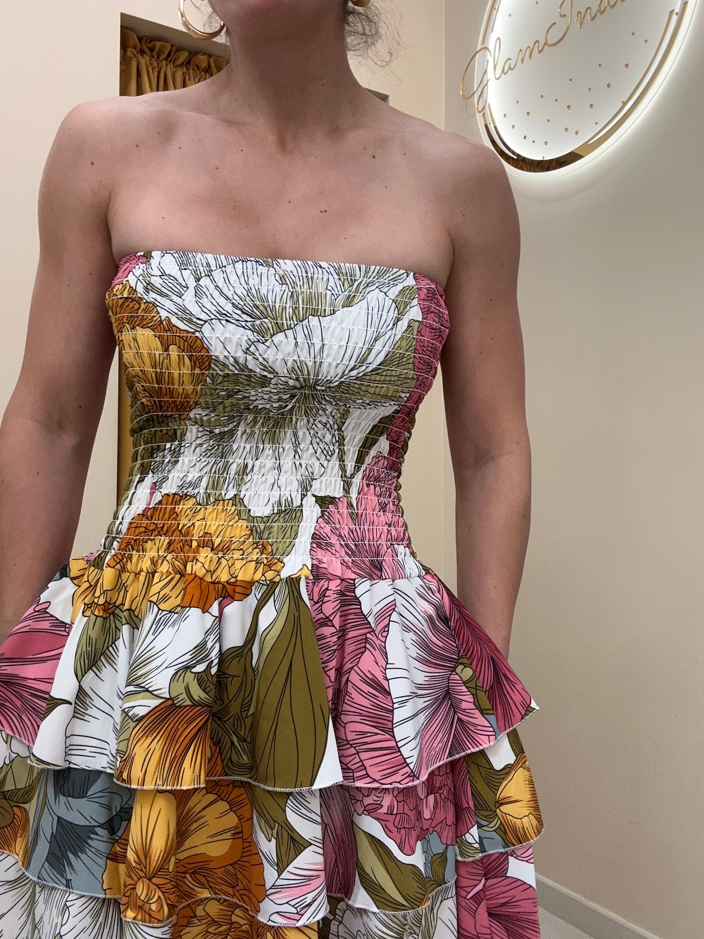 Vestito fascia e balze