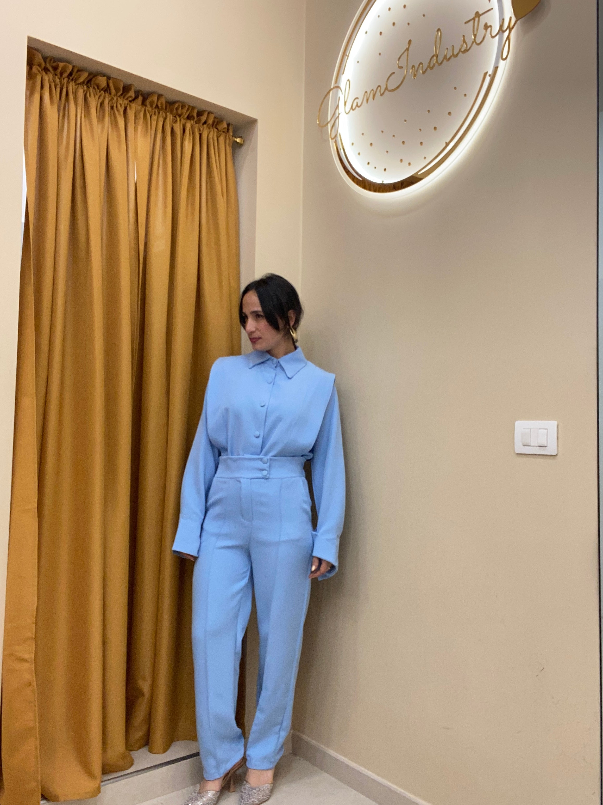 Coordinato camicia con spalline CELESTE