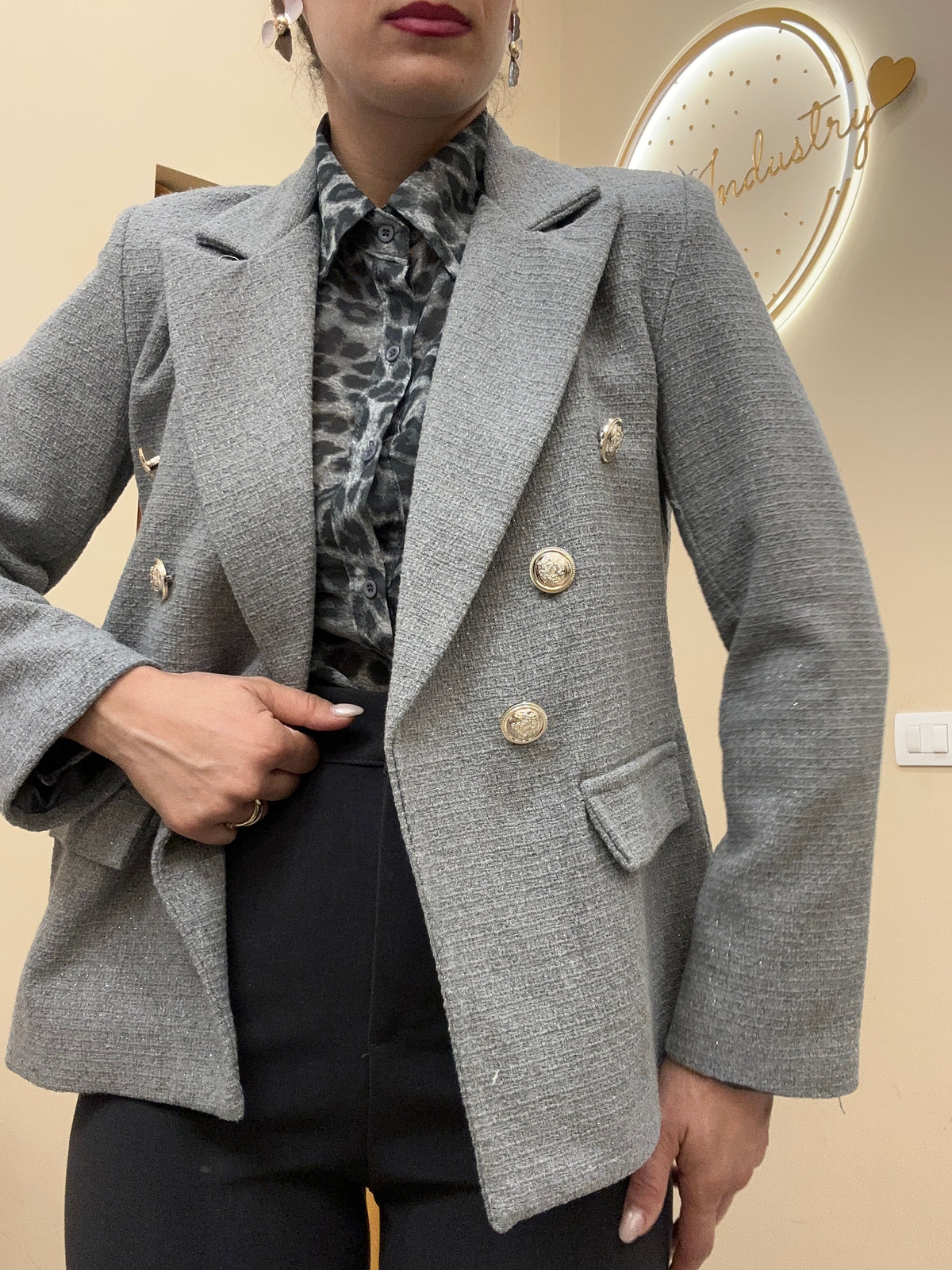 Blazer strutturato grigio