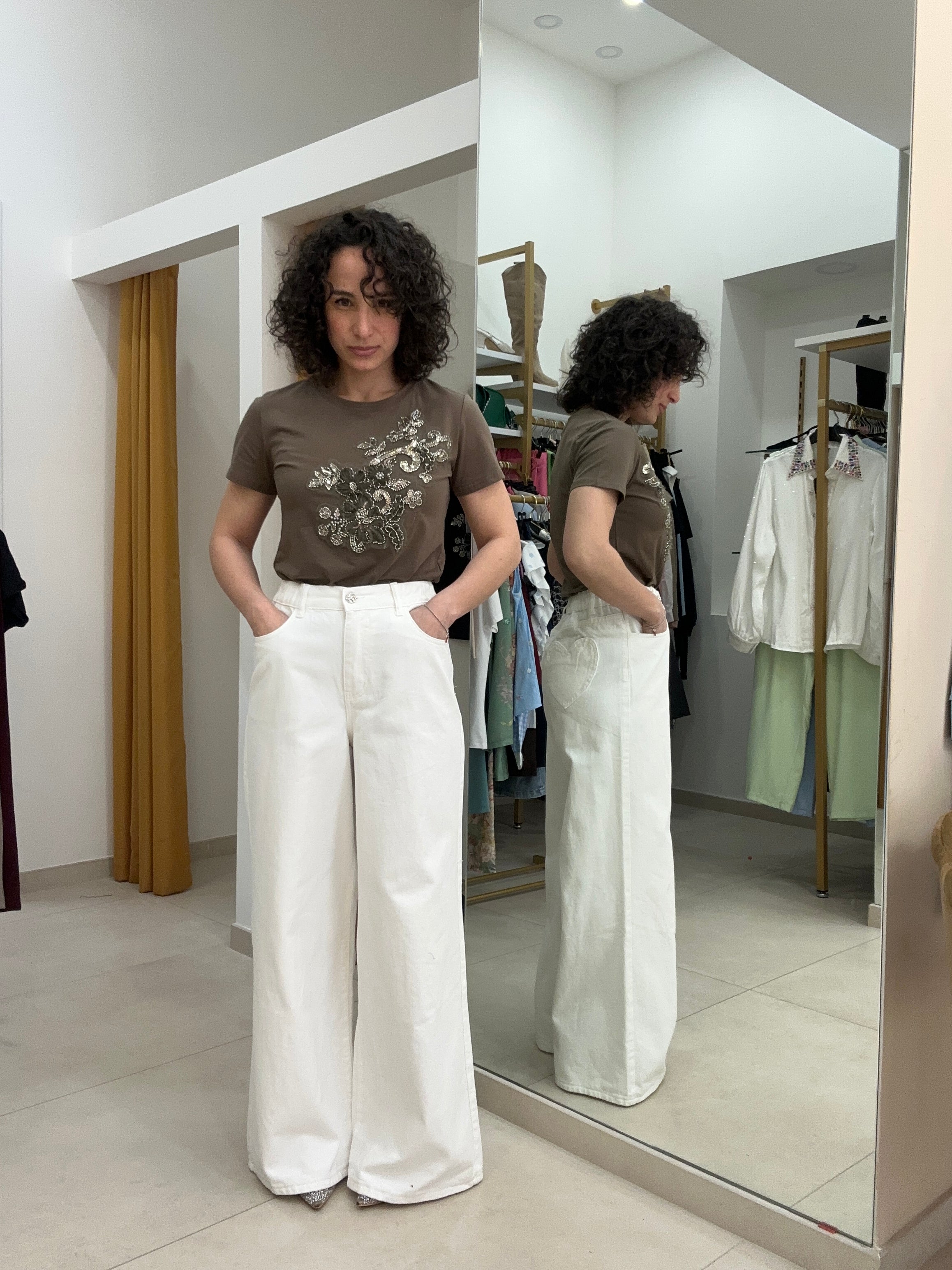 Denim cuore BIANCO