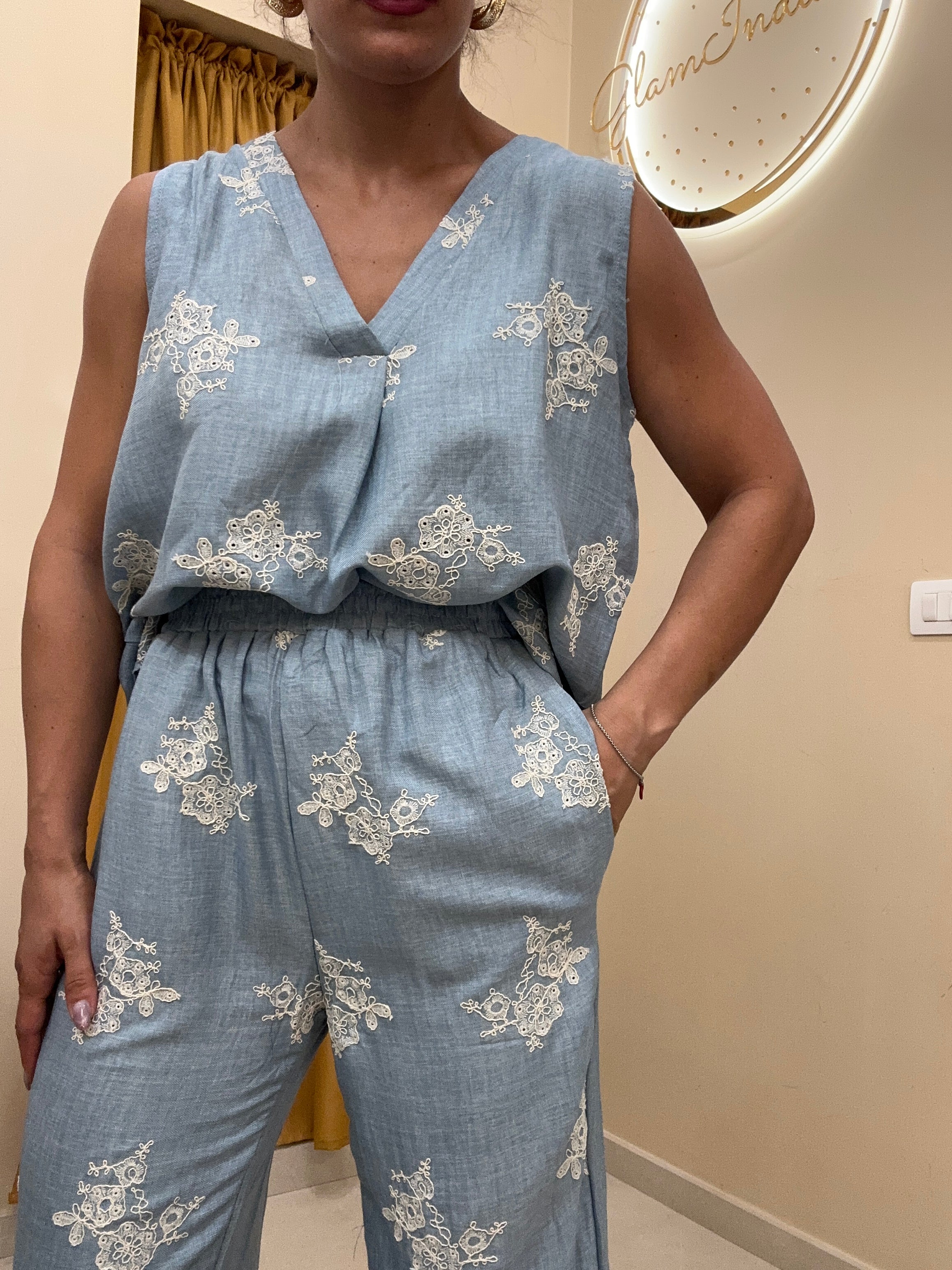 Coordinato effetto denim