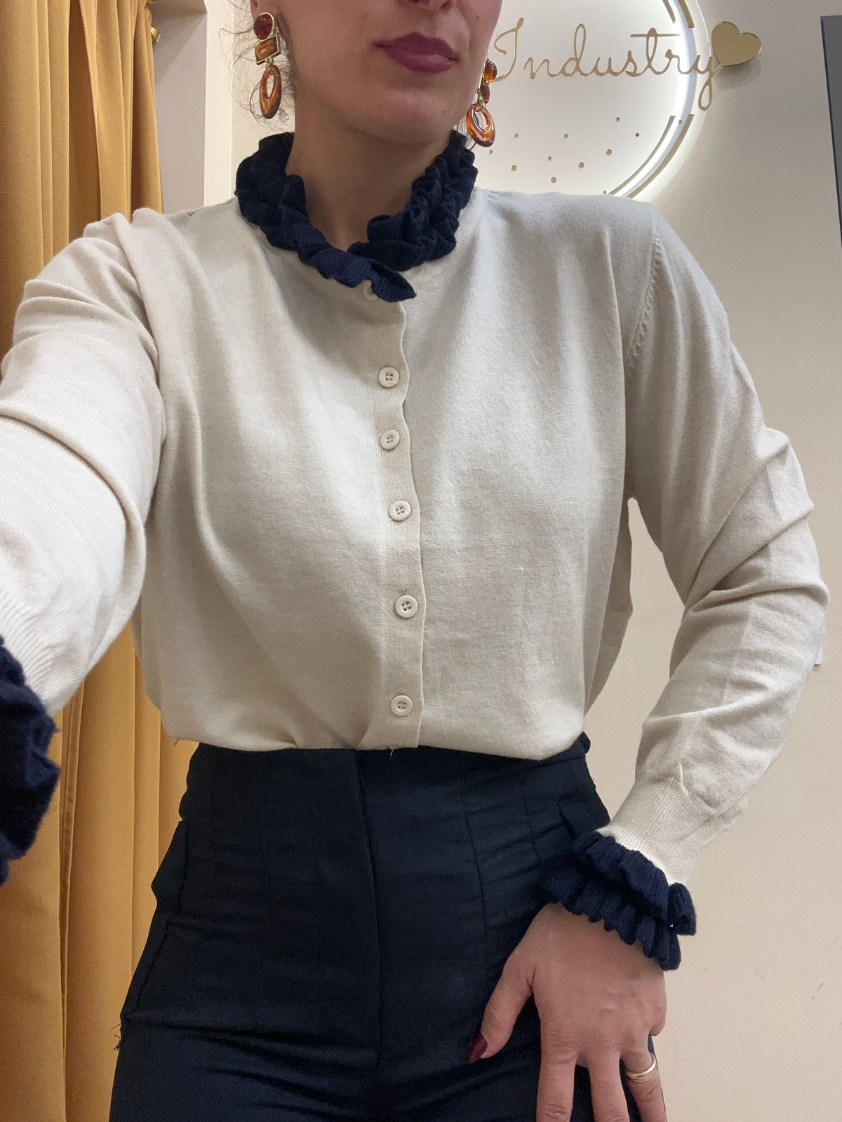Cardigan doppio color