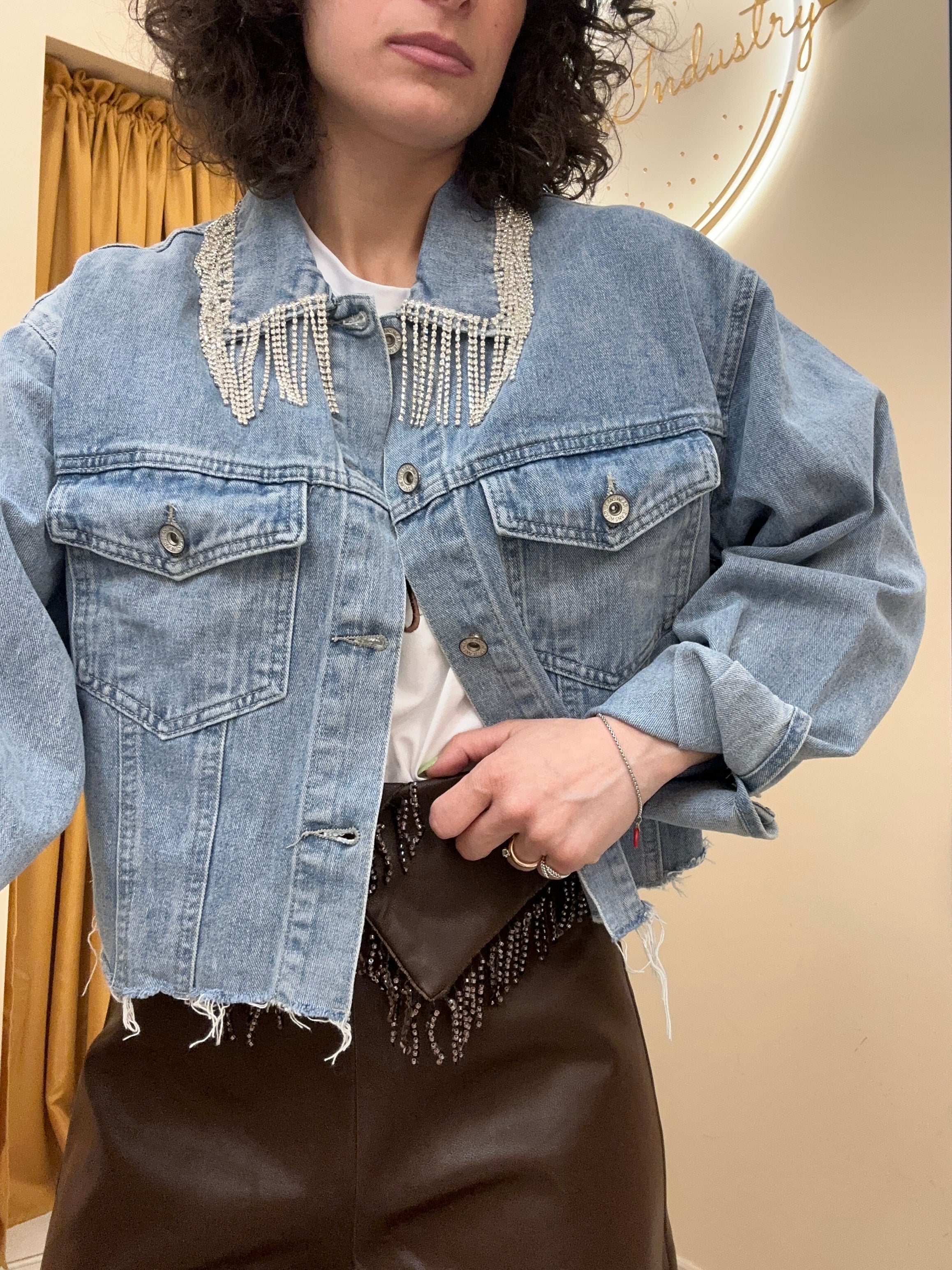 Giacca in jeans cascata