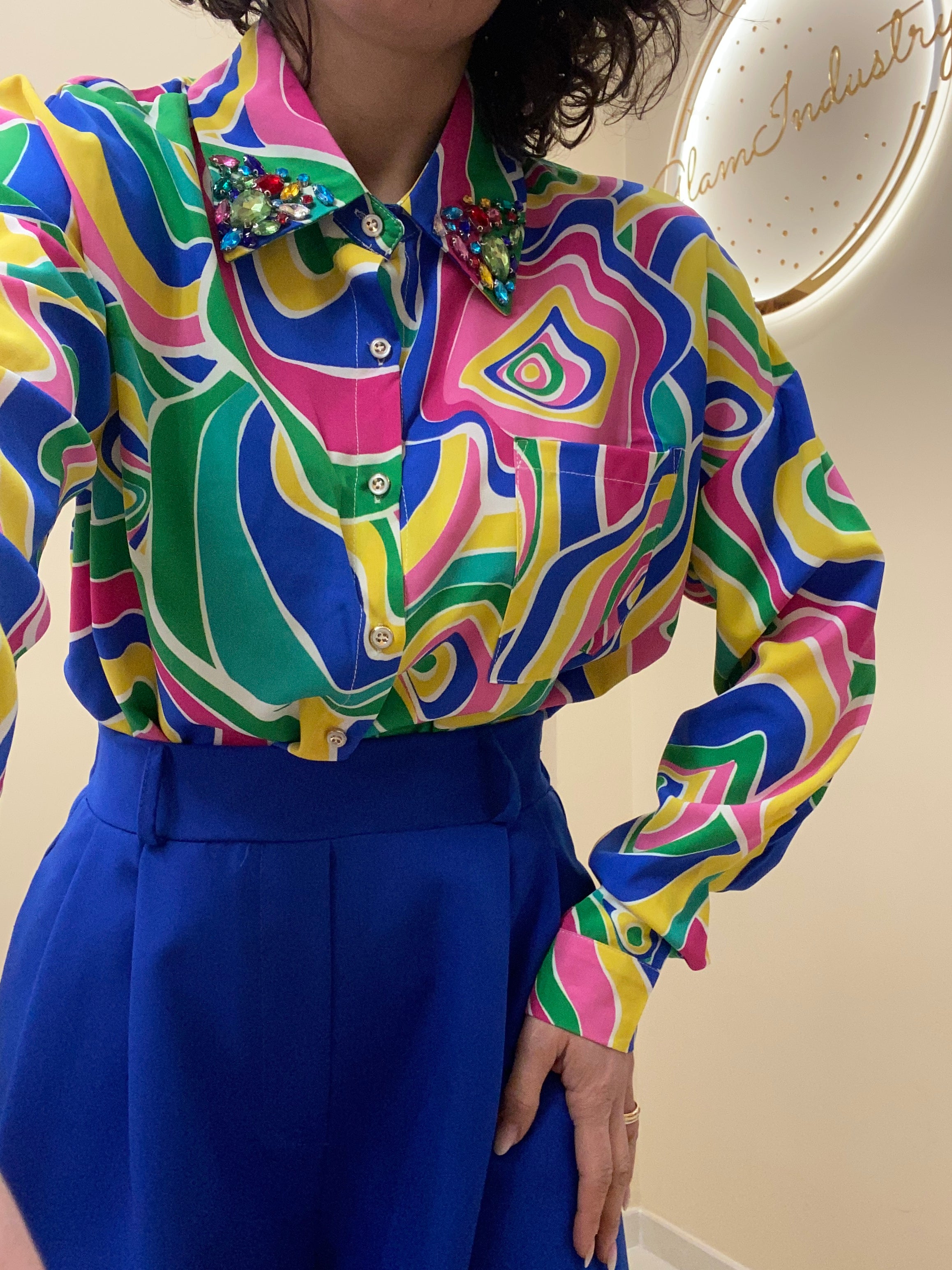 Camicia Arlecchino gialla
